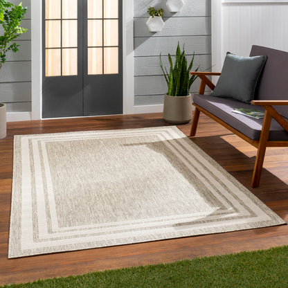 Sorrento Outdoor Rug in Sand Border