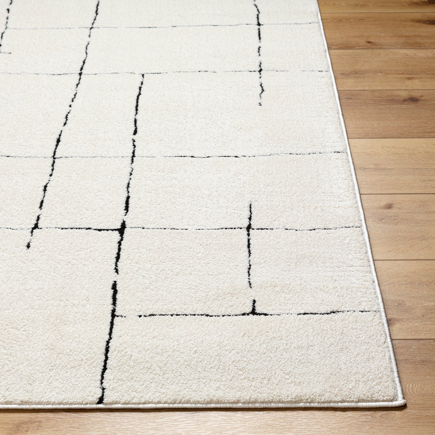 Adler Rug in Linear (Black)