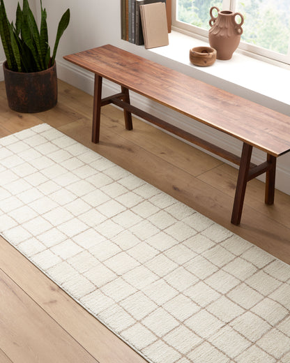 Parker Rug in Ivory Grid