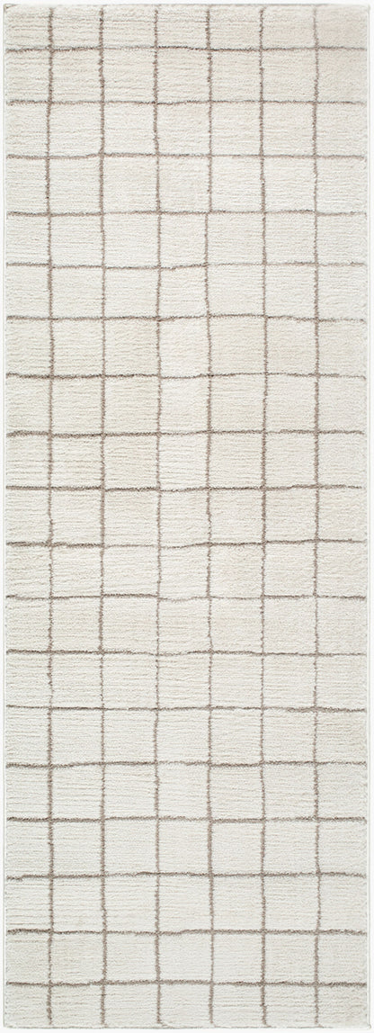 Parker Rug in Ivory Grid