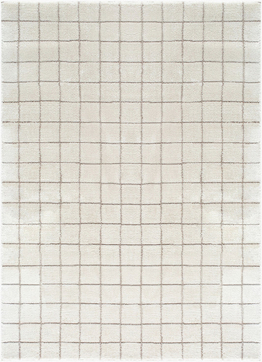 Parker Rug in Ivory Grid