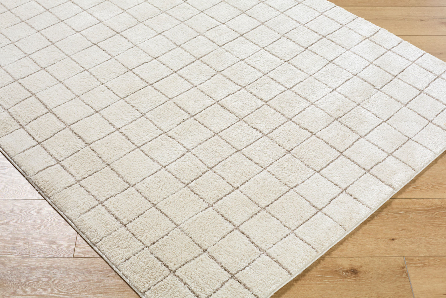 Parker Rug in Ivory Grid