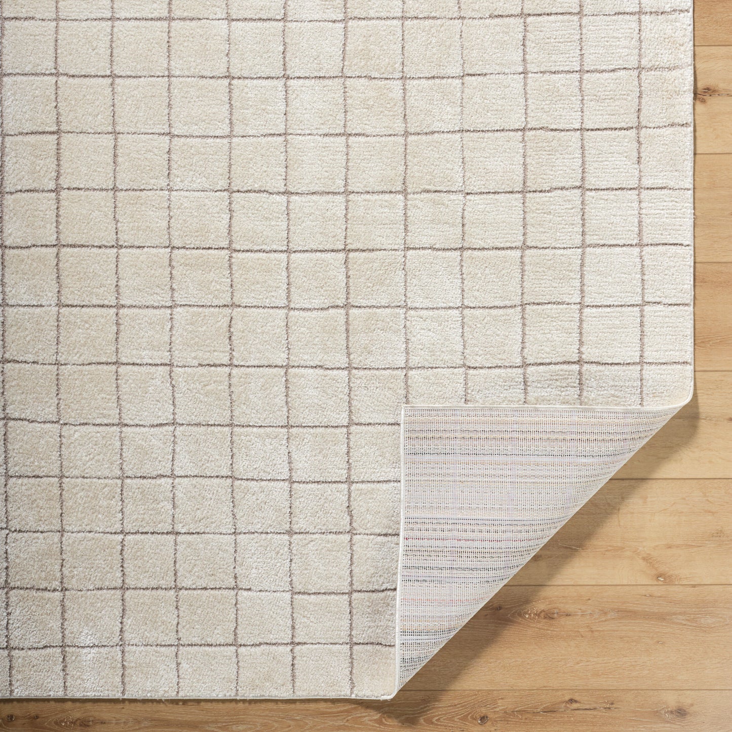 Parker Rug in Ivory Grid