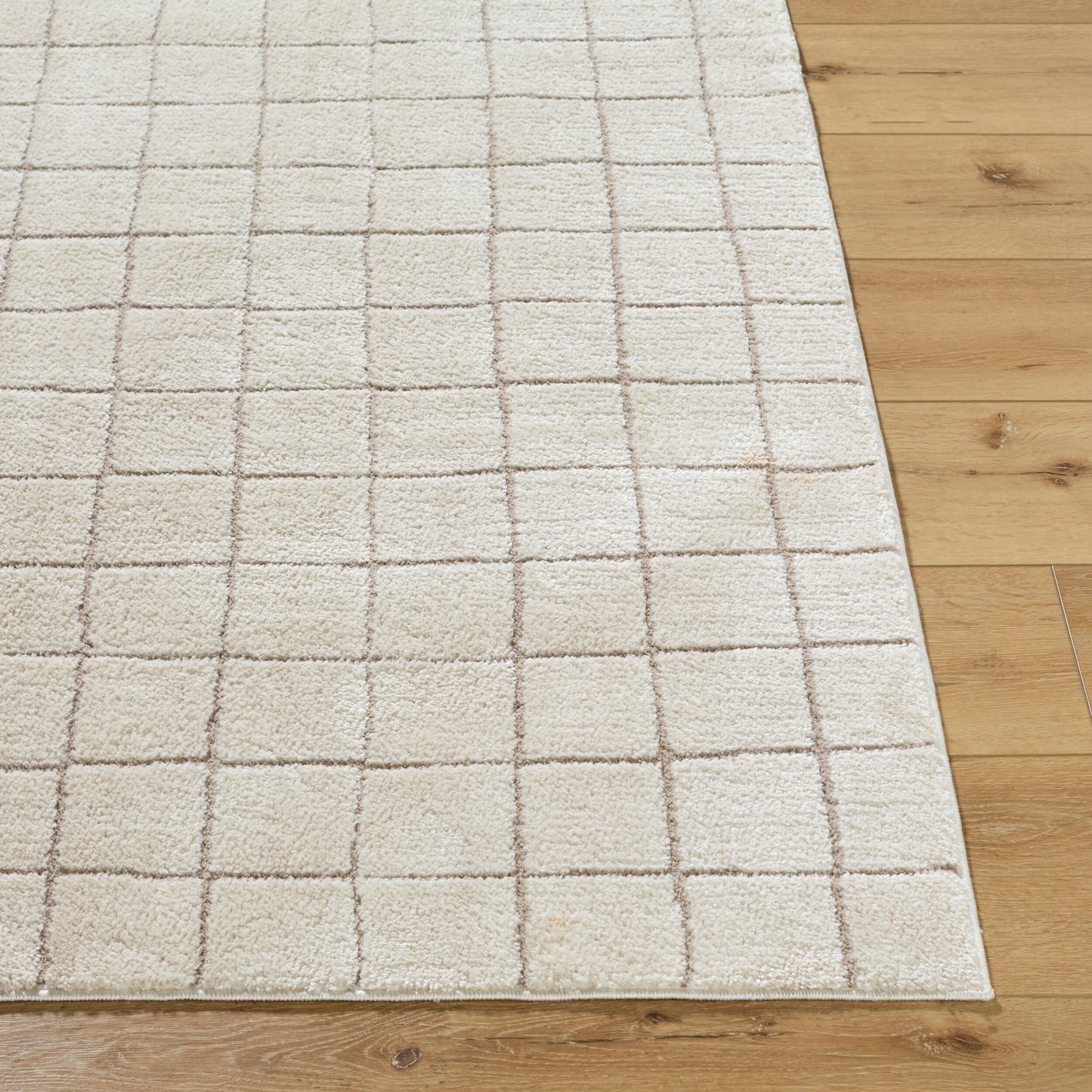 Parker Rug in Ivory Grid