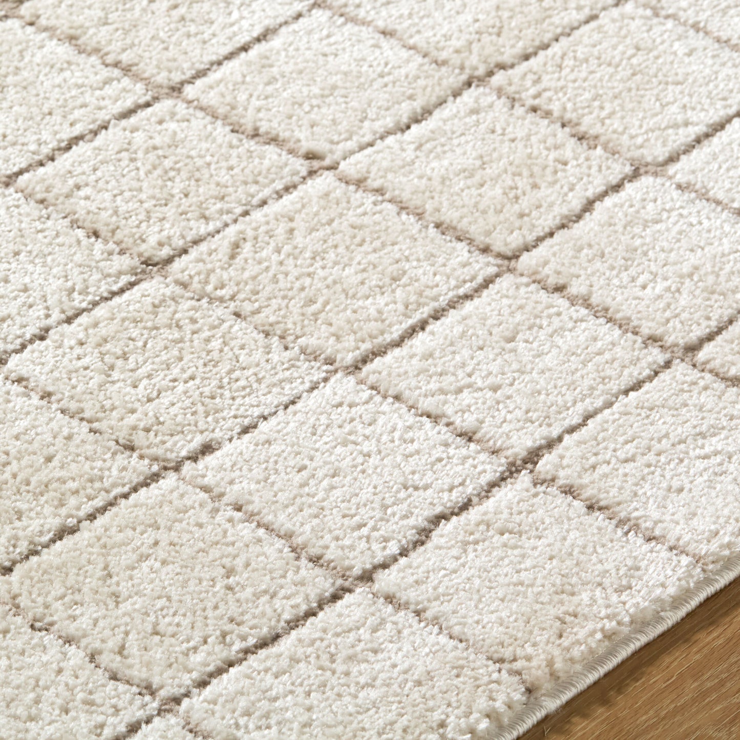 Parker Rug in Ivory Grid