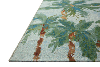 Bouquet Rug in Sky/Green