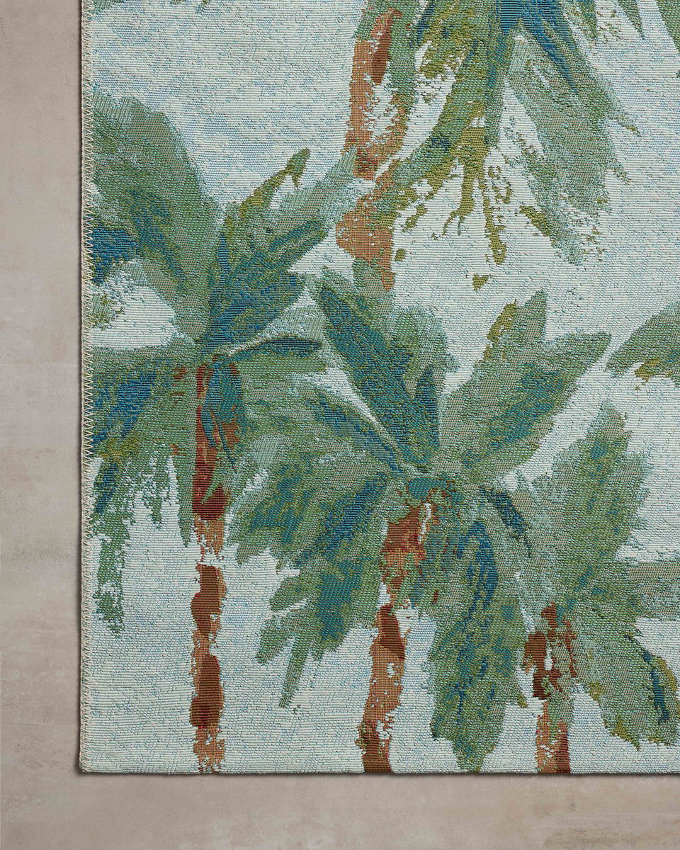 Bouquet Rug in Sky/Green