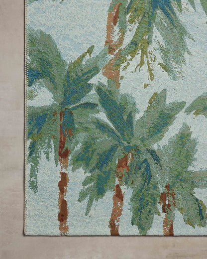 Bouquet Rug in Sky/Green