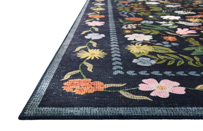 Woodland Rug in Black Blue