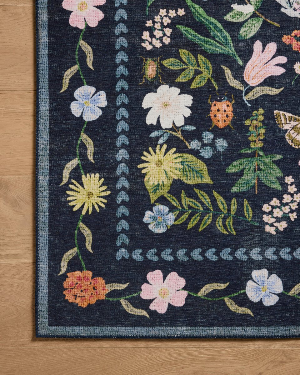 Woodland Rug in Black Blue