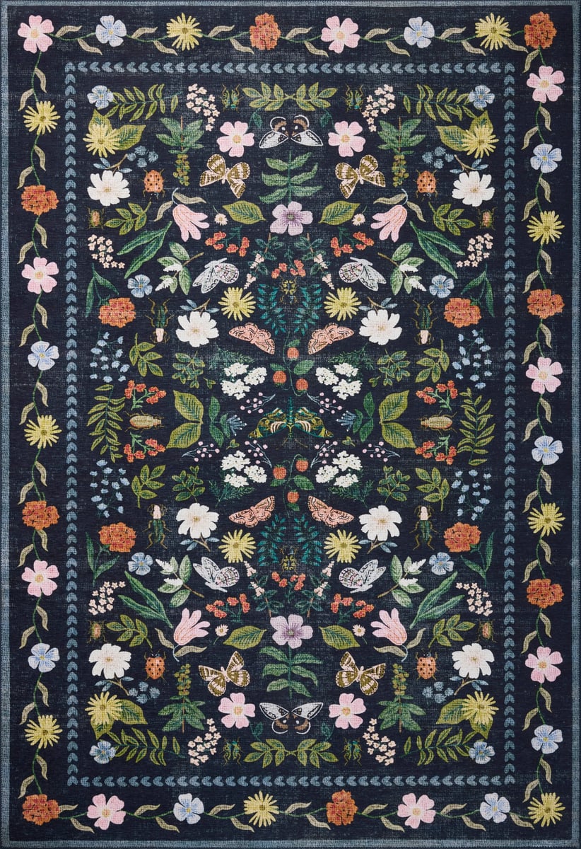Woodland Rug in Black Blue