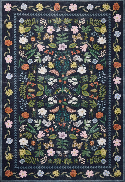 Woodland Rug in Black Blue