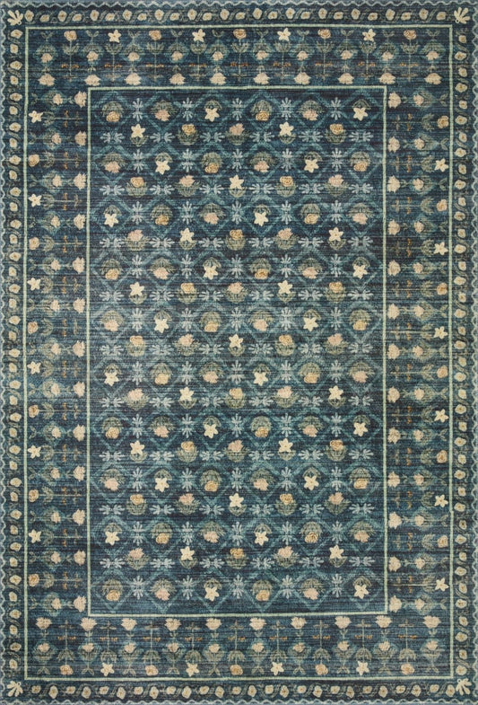 Eliza Rug in Lattice Indigo