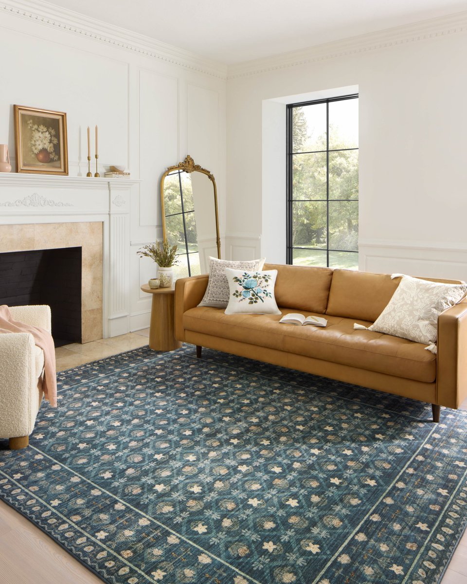 Eliza Rug in Lattice Indigo