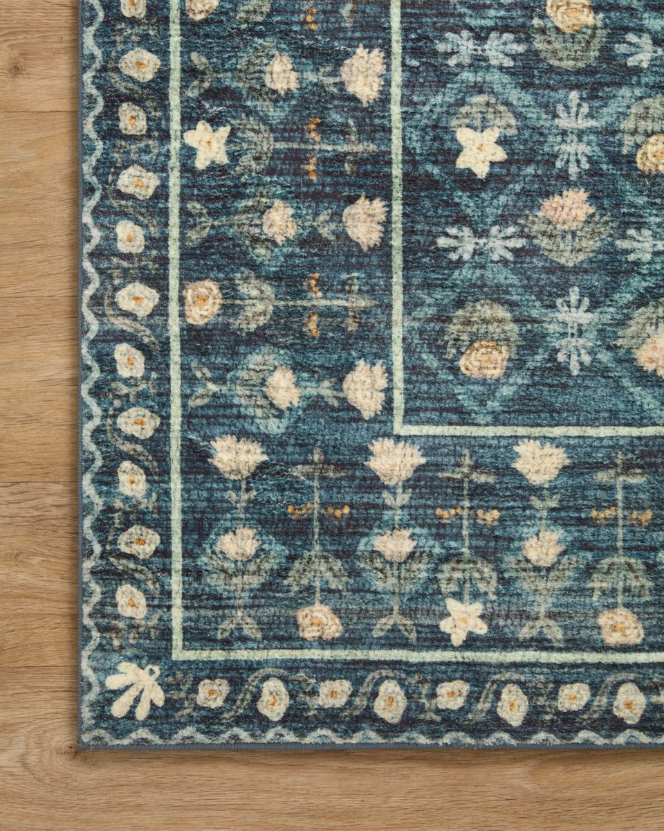 Eliza Rug in Lattice Indigo