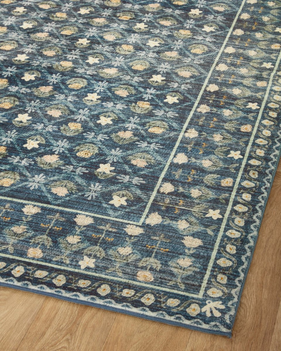 Eliza Rug in Lattice Indigo