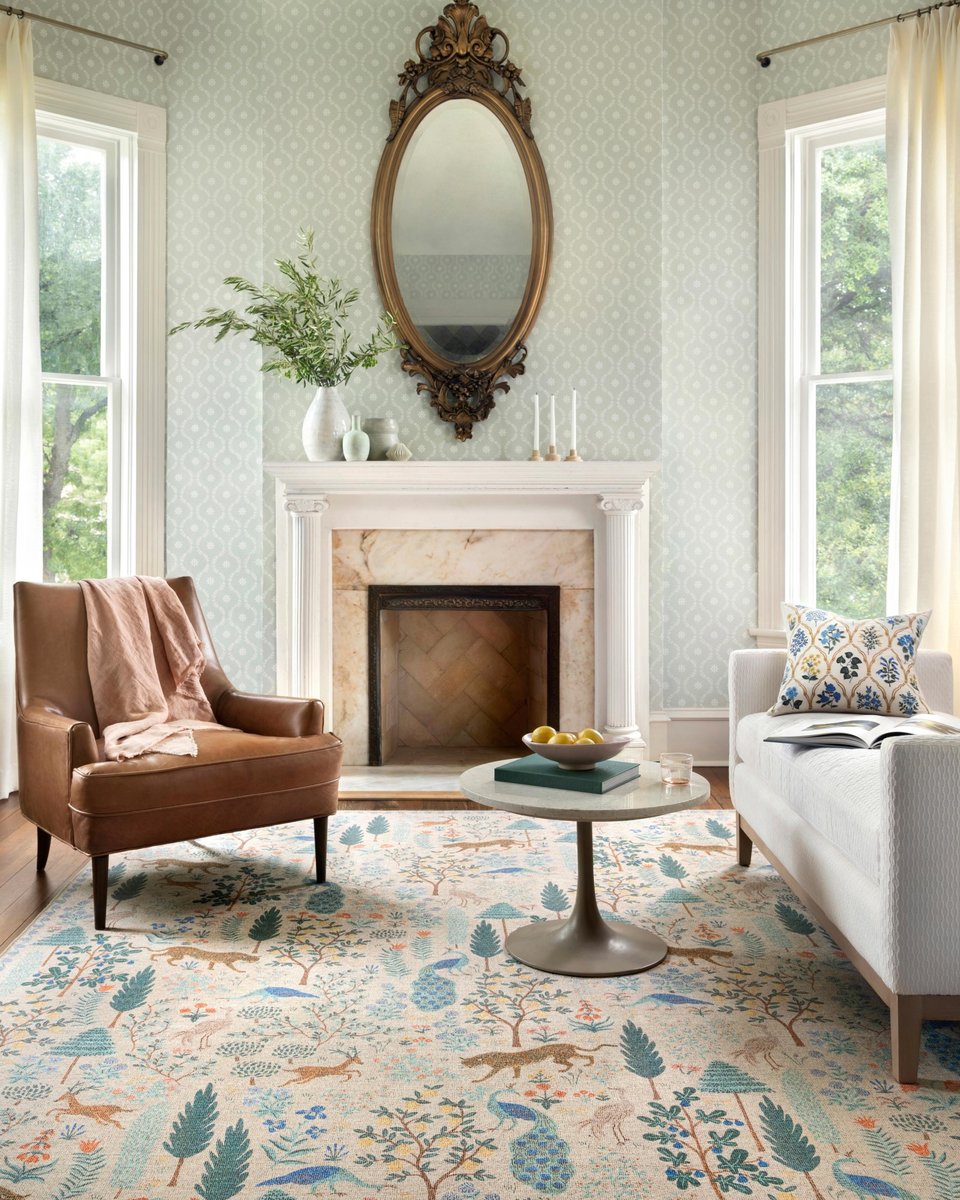 Folklore Rug in Forest Cream