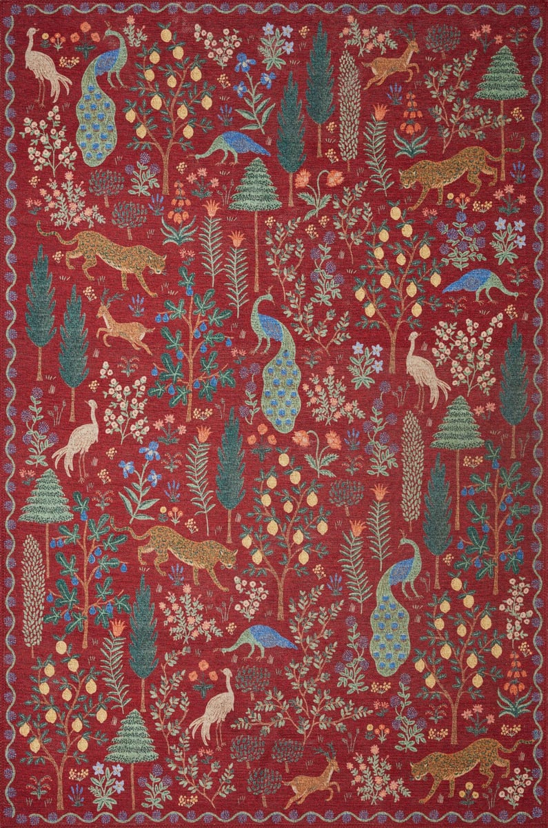 Folklore Rug in Forest Crimson
