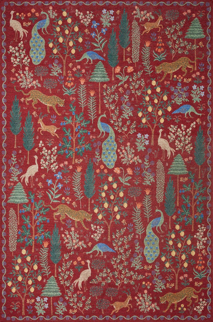 Folklore Rug in Forest Crimson