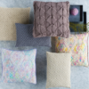 Knitted Cushion in Mauve (1)