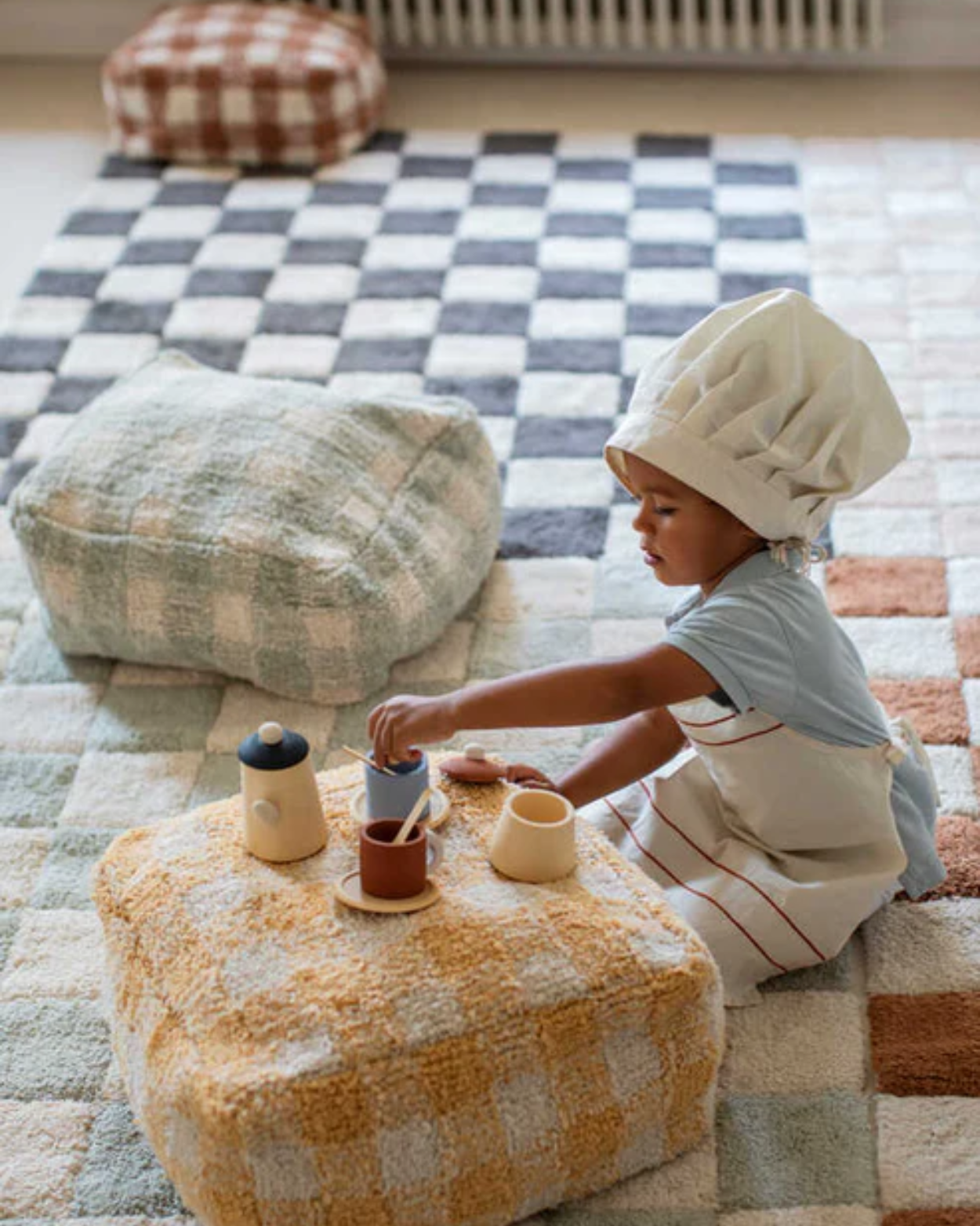 Washable Rug in Kitchen Tiles Blue Sage (4)