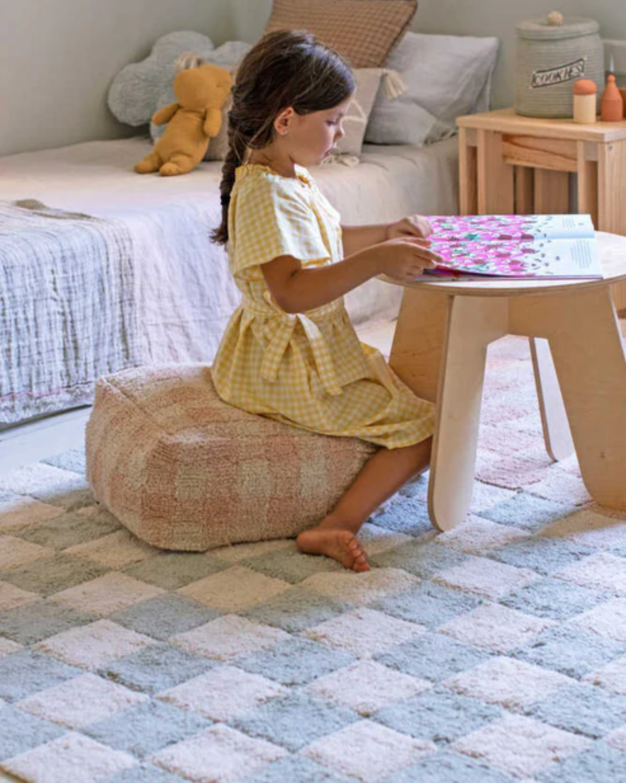 Washable Rug in Kitchen Tiles Blue Sage (7)