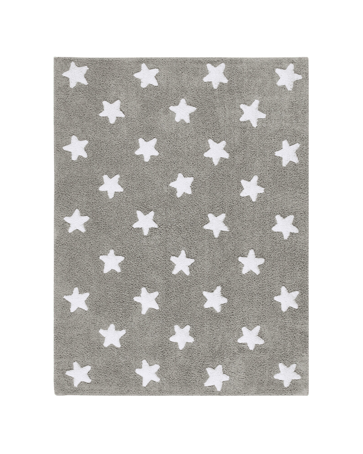 Washable Rug in Stars Grey_White