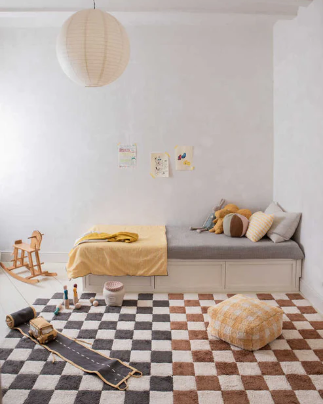 Washable Rug in Tiles Dark Grey (4)