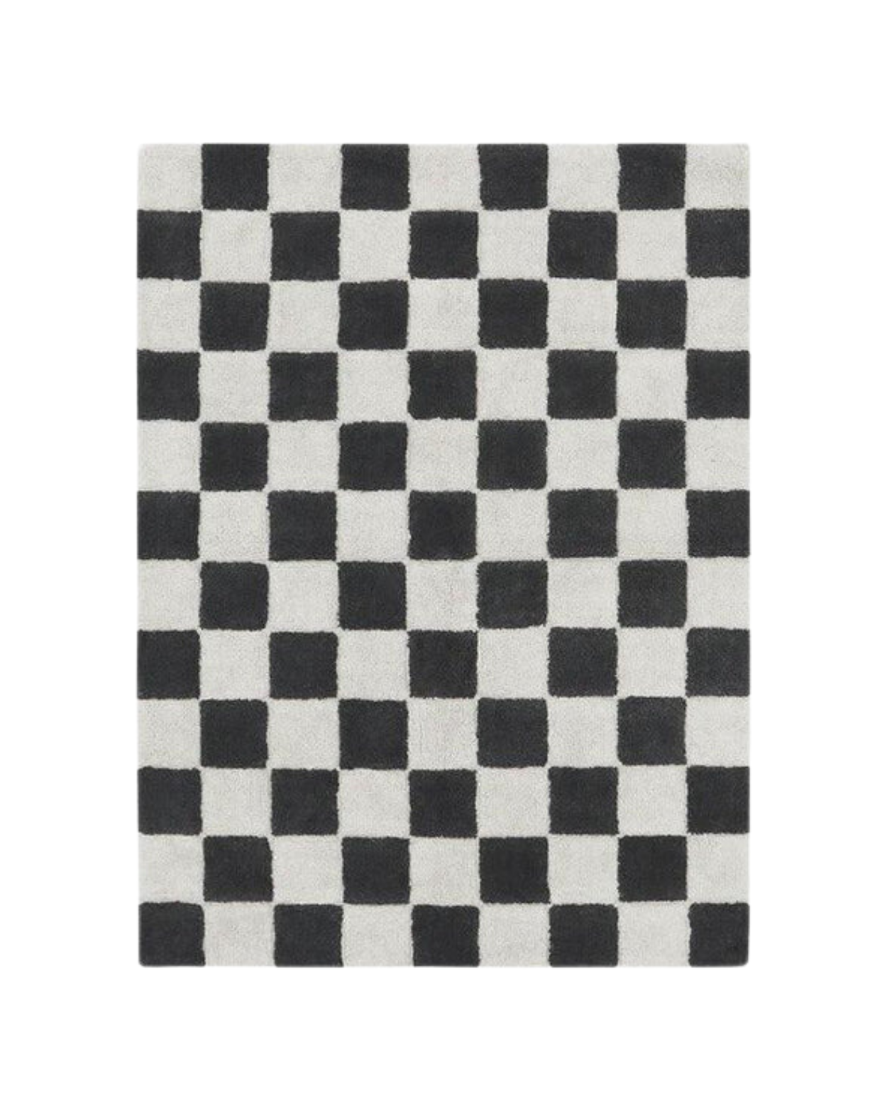 Washable Rug in Tiles Dark Grey