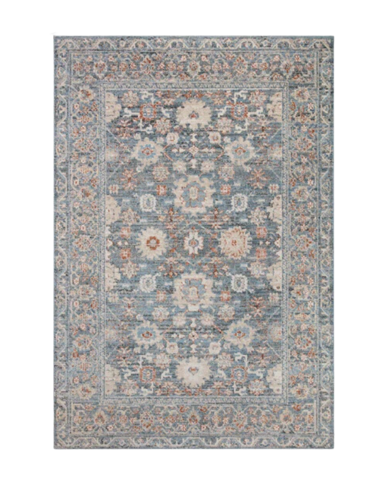 Ivy Rug in Sky _ Rust